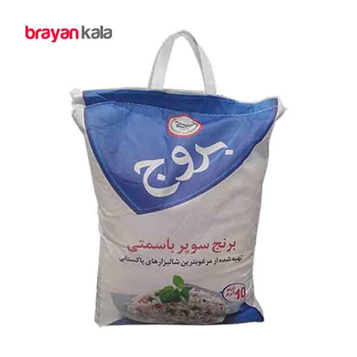 عکس اصلی برنج پاکستانی سوپر باسماتی بروج وزن 10 کیلوگرم
